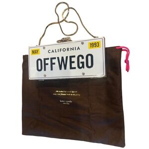 Kate Spade License Plate Clutch OFFWEGO Novelty Bag 1993 CA Minaudiere dust bag